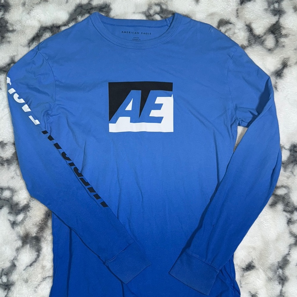 American Eagle Outfitters Blue Long Sleeve Shirt